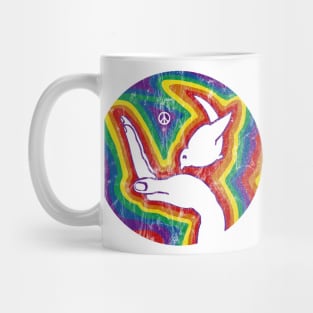 Rainbow Peace Dove (distressed) Mug